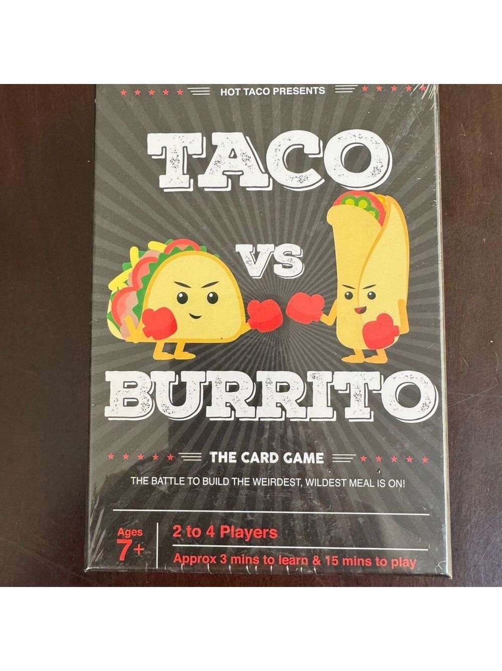 New Taco vs Burrito Card Game. Ages 7+ 2 to 4 Players.